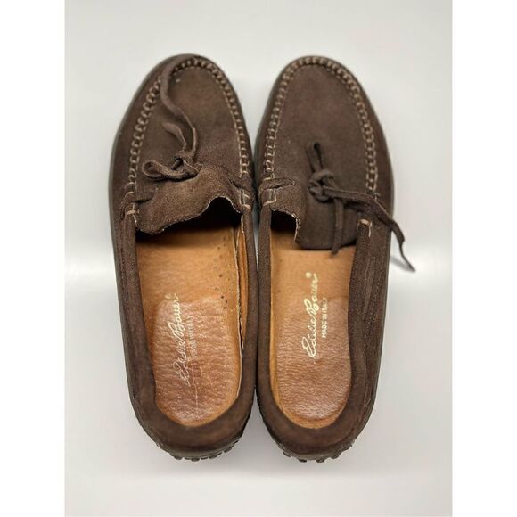Eddie Bauer Women’s Leather Loafers Slip On Brown Shoes Size 9.5M Made in Italy - Picture 8 of 11